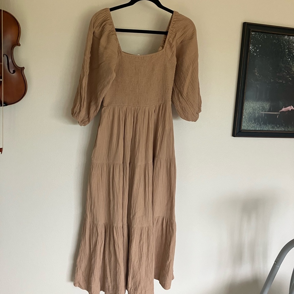 Elegant Tan Women's Dress